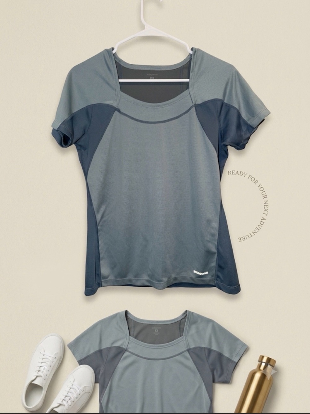 Patagonia Women's Blue Two-Tone Athletic Performance Top (Medium)